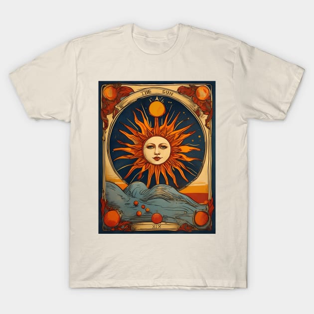 The Sun Tarot Card Major Arcana T-Shirt by VivaLaRetro